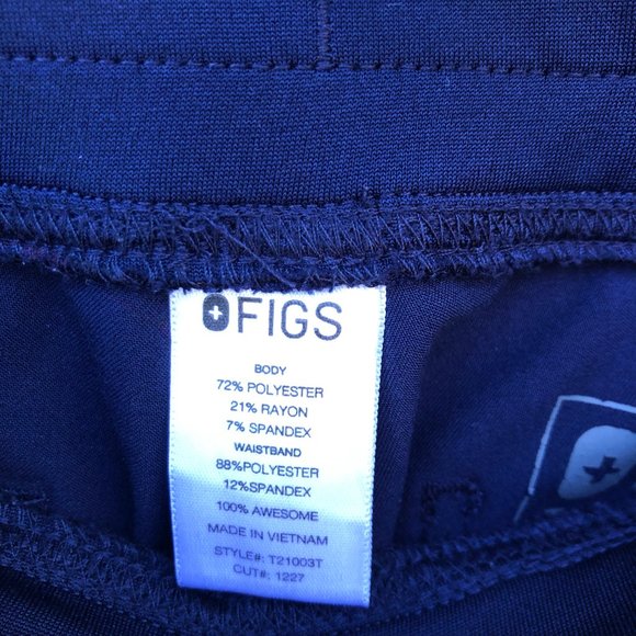 Figs Technical Collection Navy Blue Scrub Pants Women's Size Medium Tall - Picture 3 of 6